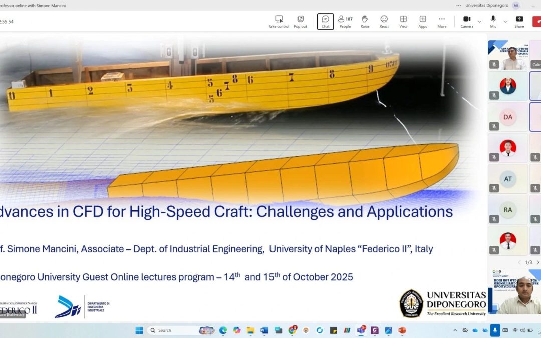 Departemen Teknik Perkapalan UNDIP Gelar Kuliah Tamu Daring Bersama Prof. Simone Mancini dari University of Naples Federico II